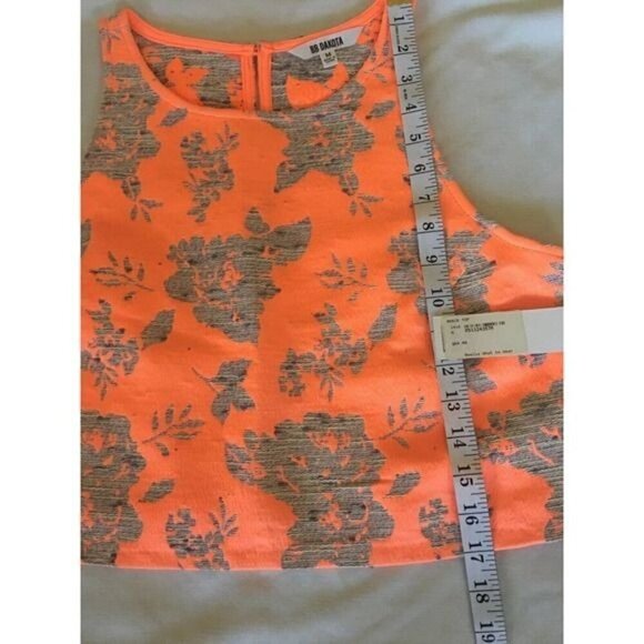 Anthropologie BB Dakota Womens Top Sz Medium Orange Gray Keyhole Zipper Textured - Picture 11 of 12